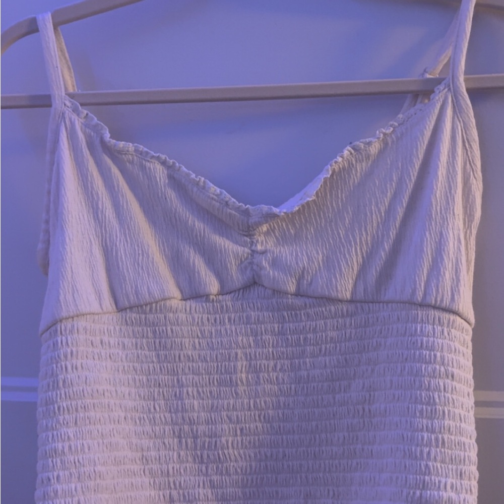 Cream Smocked Spaghetti Strap Top